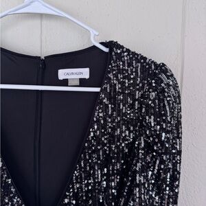 Calvin Klein Sparkling Black Sequin Dress